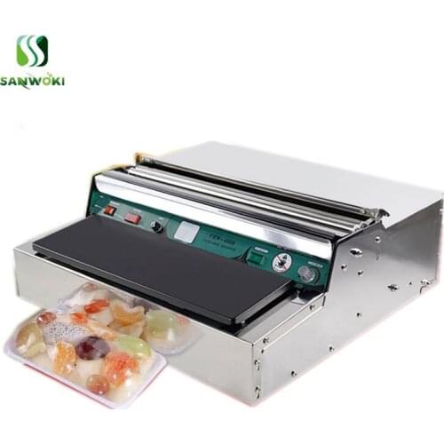 Wrapping machine Stainless steel cling film sealing Food fruit vegetable fresh film wrapper cling film sealer packaging machine