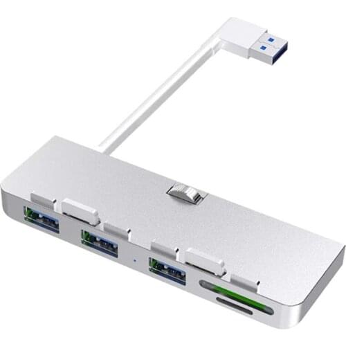 Rocketek Aluminum Alloy USB 3.0 Hub 3 Port Adapter Splitter with SD/TF Card Reader for iMac 21.5 27 PRO Slim Unibody Computer