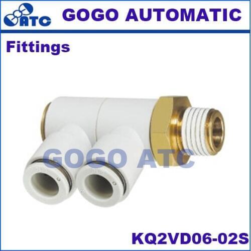 High quality fittings KQ2VD06-02S O.D 6mm thread Rc 1/4 double universal male elbow one-touch fittings pneumatic components