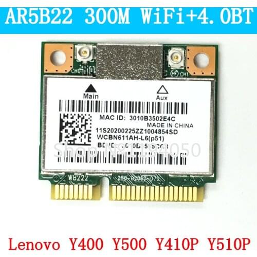 Killer N1202 SAR9462 AR5B22 WiFi card 802.11 ah / not / a / you 300Mbps + Bluetooth4.0 WLAN Y400 Y500 Y510PS210 S215 U330 U430