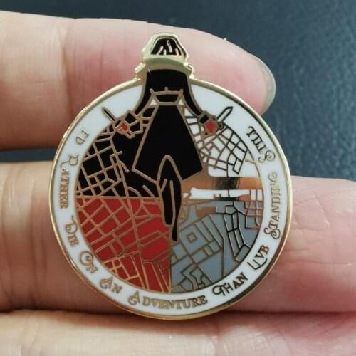 I'D Rather Die on An Adventure Than Live Standing Still Brooch Pins Enamel Metal Badges Lapel Pin Brooches Jewelry Accessories