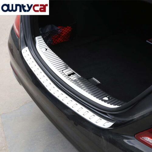 For Mercedes Benz S Class W222 S320 S400 2014-2017 Stainless Rear Bumper Inner/outside Sill Plate Threshold Protector Cover