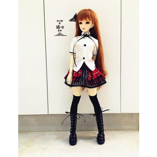 1/6 1/4 1/3 BJD School uniform shirt+Plaid skirt for BJD/SD clothing doll accessories,Not included doll,shoes,wig,accessories