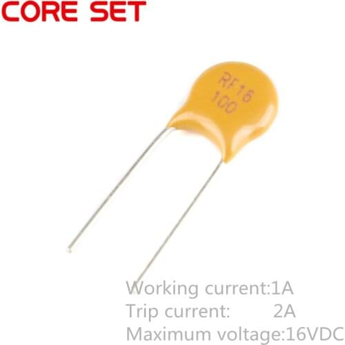 10PCS 16V 1A 1000MA PPTC Resettable Fuse RF16-100 Pitch 5mm