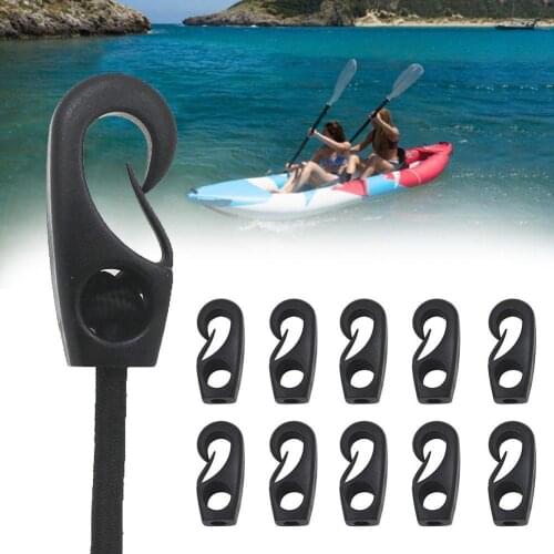 10Pcs/Set Plastic Elastic Rope Hook Sailing Clips Accessories Kayak Shock Canoe Loop Plastic Bungee Marine Line Hook 5.6cm*2.5cm