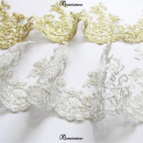 11Yard Silver Gold Thread Cord Embroidery Lace Trims Dress Home Textile Lace Dance Clothes Curtain Clothing Accessories 19cm