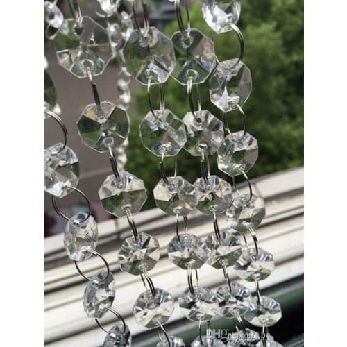 198 FEET Crystal Garland Strands 14mm Clear Acrylic Bead Chain Wedding Party Manzanita Tree Hanging Wedding Decorations supplies
