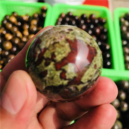 4cm Natural Dragon Blood Stone Ball Polished Crystal healing Sphere