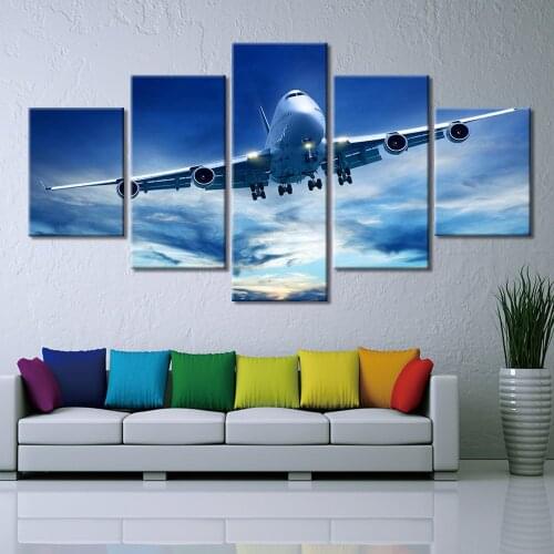 5 Piece Posters and Prints Wall Art Canvas Painting Decorative aircraft Airplane Picture Modern Home Decoration