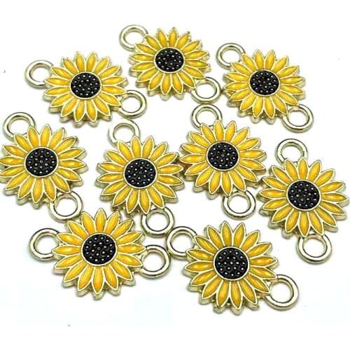 10pcs DIY Jewelry Accessories Supplies Handmade Flower Charm Connectors For Fashion Bracelets Earrings Necklace Making Material