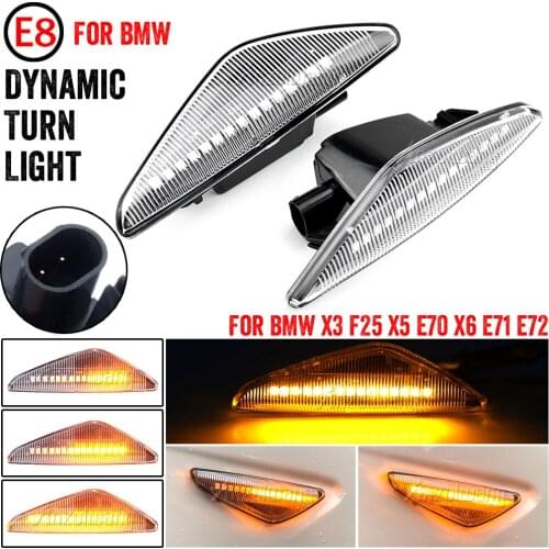 For BMW X3 F25 X5 E70 X6 E71 E72 2008-2014 Car Accessories LED Dynamic Turn Signal Blinker Side Marker Fender Indicator Light