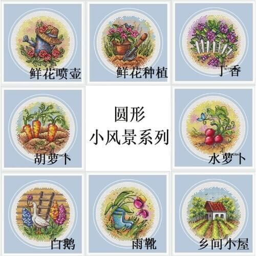 YuanxingxiaofengjingHomefun Cross Stitch Kit Package Greeting Needlework Counted Cross-Stitching Kits New Style Counted Painting
