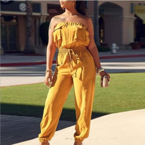 BKLD Summer Outfits New 2019 Sexy Jumpsuit Women Off The Shoulder Streetwear Cargo Pants Jumpsuit Women Rompers Club Party Wear