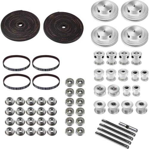 GT2 Timing Belt Drive Kit 625 F695 Bearing Pulley Wheel Idler Shaft Timing Belt Kit Compatible for Voron V2.4 3D Printer Parts