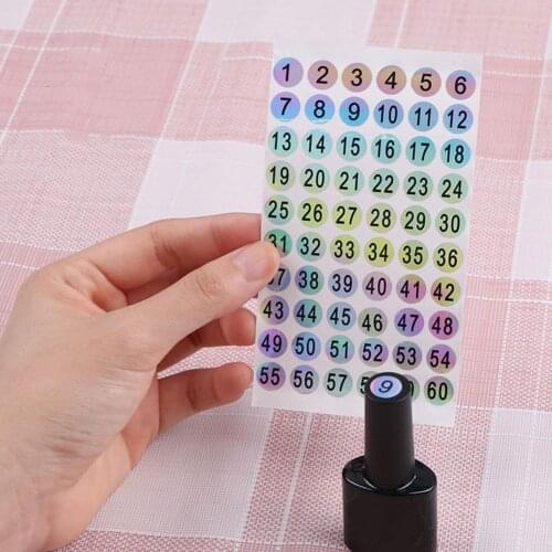 Cosmetic digital label nail polish glue color number sticker label waterproof self-adhesive X3C3