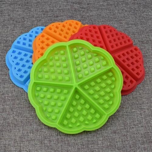Creative Waffles Silicone Mould Pan Cake Baking Baked Muffin Cake Chocolate Mold Tray Red FBE2