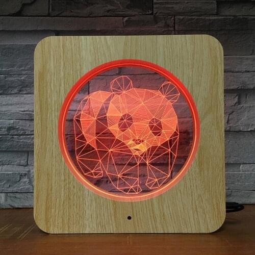 Cute Panda Animal 3D LED Plastic Night Light Kids Colors Birthday Gift DIY Customized Lamp Table Lamp Home Decor DropShip 2505