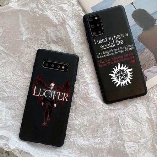 American TV Degenerate angel Lucifer black TPU soft Cases for Samsung S7 S8 S9 PLUS S10PLUS S10Lite S20