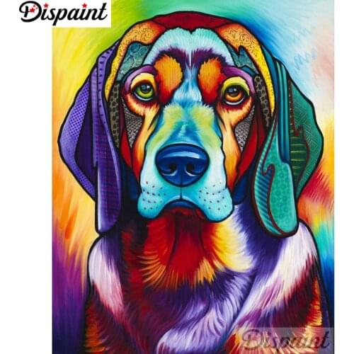 Dispaint Full Square/Round Drill 5D DIY Diamond Painting "Color dog" Embroidery Cross Stitch 3D Home Decor A11982