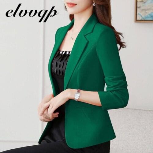 2021 New Womens Business Suits Spring Autumn All-match Women Blazers Jackets Short Slim Long-sleeve Office Work Blazer Women
