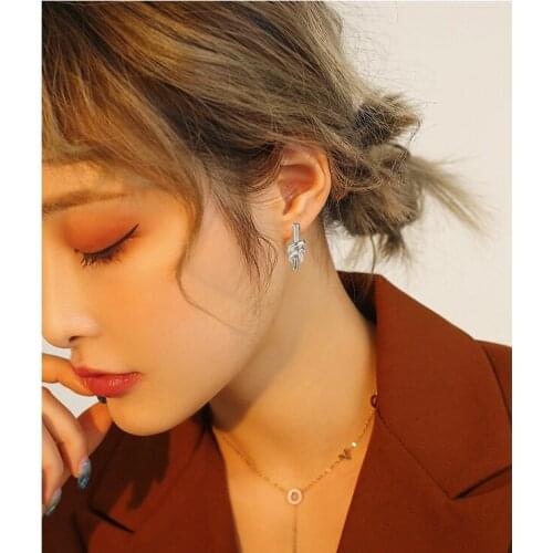 New Korean Fashion Silver Color Earrings For Women Personality Geometry Metal Vintage Statement Earring 2021 Trend Party Jewelry