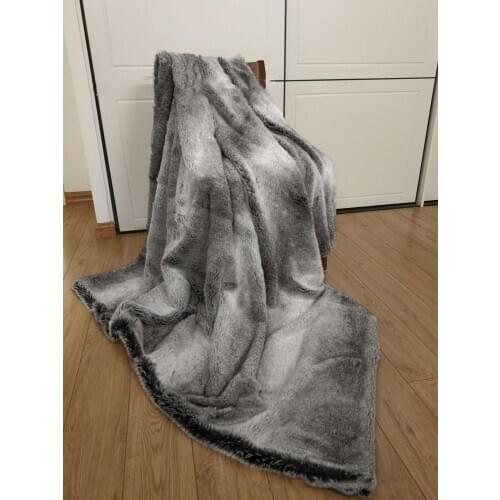 New Product Model Room Home Leisure Blanket Gray Super Soft High Imitation Rex Rabbit Fur Blanket