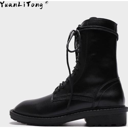 2021 Autumn And Winter Short Boots New Martin Boots Lace-up Casual Womens Boots Womens Shoes