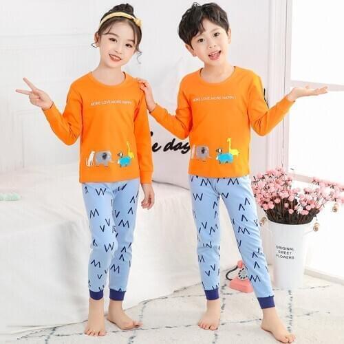 Autumn Baby Girls Clothes Pajamas Sets Boy Pyjamas Kids Homewear Cotton Nightwear Childrens Cartoon Clothing Suits Pijamas Set