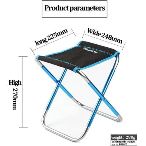 Outdoor Folding Fishing Chair Ultra Light 7075 Aluminum Alloy Portable Folding Picnic BBQ Stool Garden Chair Tools