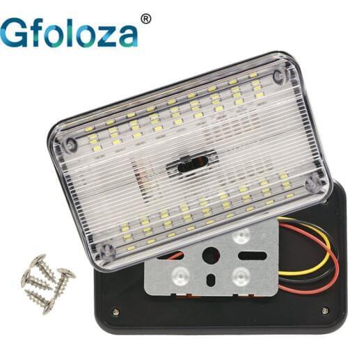 Gfoloza Car Roof Ceiling Light White 36-SMD Rectangular LED Auto Interior Dome Reading Lamp with Switch Trunk Lights 12V