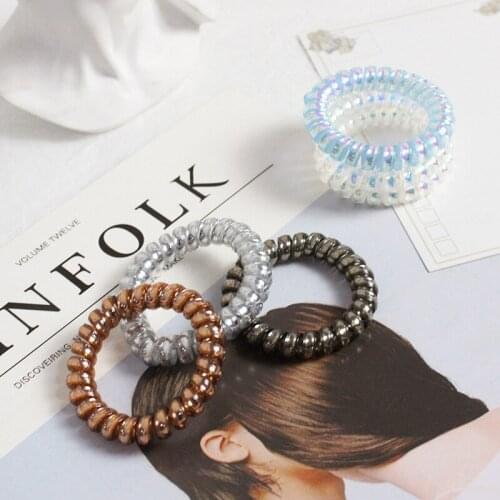 Telephone Line Hair Ring HairPin Korean Version Of Simple Girl Headband Elastic Bracelet Hair Accessories