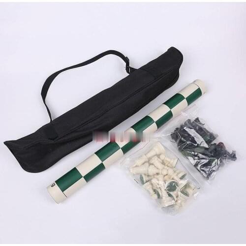 JILIGOU wholesale chess set outdoor portable bag classic plastic black and white piece cloth chessboard child echecs luxe game