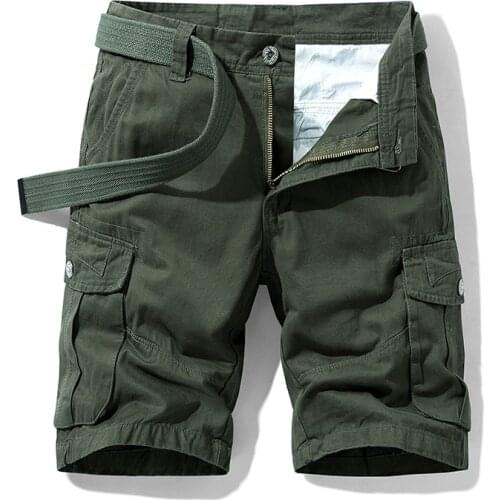 Military Short Pants Men Loose Pocket Mens Shorts Summer Cotton Tactical Cargo Shorts Men 2021 New Fashion Khaki Shorts Casual