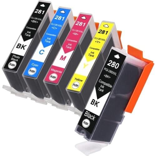 Compatible for Canon Ink cartridges PGI280 PGI-280XXL CLI281XXL PGI 280 CLI 281 TR7520 TR8520 TS6120 TS6220 TS8220 TS9120 TS9520