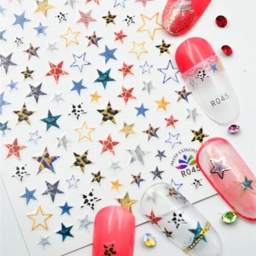 Fashion Designs 3D Nails Art Manicure Back Glue Decal Decorations Nail Sticker For Nails Tips Beauty R41-47