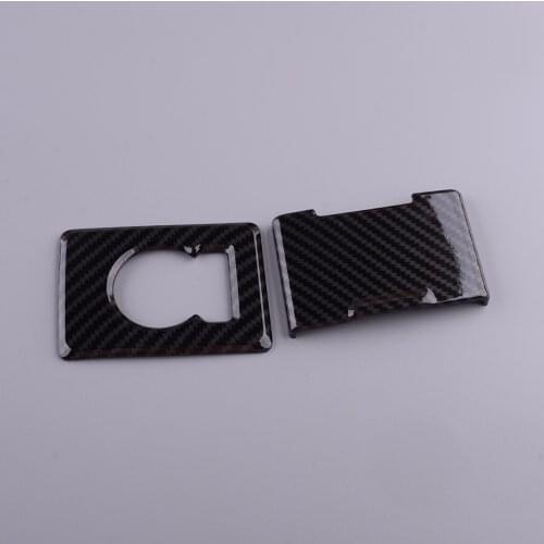 2Pcs Carbon Fiber Style Black Plastic Car Power Outlet Panel & 4WD Switch Cover Cap Trim Fit for Ford F150 2015 2016 2017