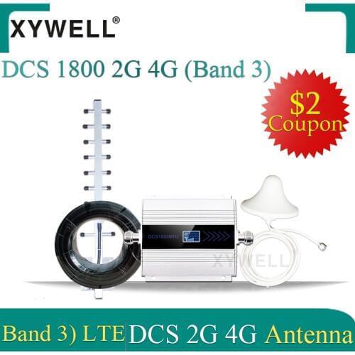 1800mhz 4G LTE Mobile Signal Booster Repeater DCS 1800Mhz 2G Cellphone Cellular GSM 1800 Cell Phone LCD Display + Yagi Antenna
