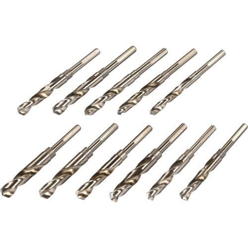 Uxcell 1Pcs Reduced Shank Twist Drill Bits HSS 6542 Shank Diameter 10mm for Machine Shops most General Purpose Applications
