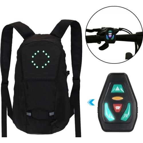 Bike Bags Portable Waterproof Backpack 15L Cycling Water Bag with LED Turn Signal Light Outdoor Sport Climbing Hiking Backpack