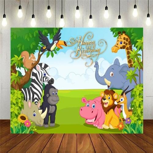 Photo Studio Props Photography Backdrop Cartoon Fairytale Animals Vinyl Background Baby Children Birthday Party Decoration