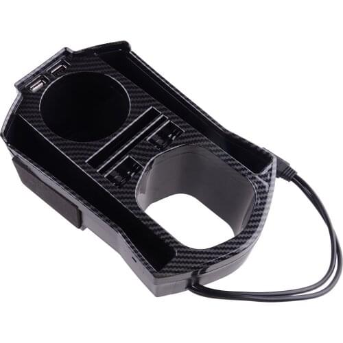 Car Interior Front Console Storage Box Trim with USB Carbon Fiber Style Fit for Honda Civic Sedan 2016 2017 2018 2019 2020