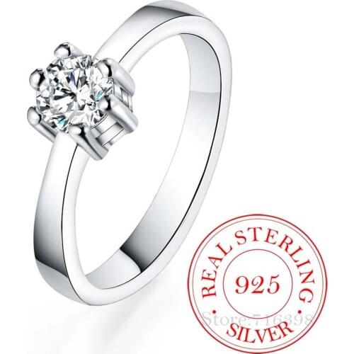 925 Sterling Silver Jewelry Vintage AAA+ Zircon Crystal Couples Wedding Silver Rings for Women Men Fashion Anel De Prata Bijoux