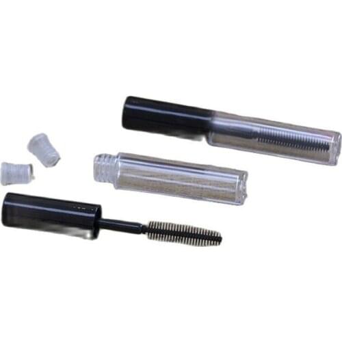 1.3ML 80pcs/lot Mini Empty Eyelash Cream Bottle, Plastic Sample Mascara Tube, DIY Mascara Refillable Tube with Silicone Brush