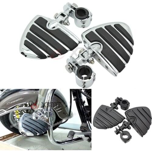 1" and 1 - 1/4" Motorcycle Highway Engine Guard Foot Pegs Footrests For Honda Yamaha Kawasaki Suzuki Bobber Chopper Cafe Racer
