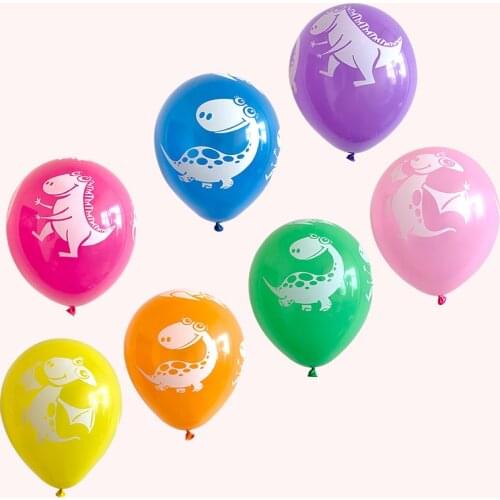 10pcs/lot 12inch Dino Birthday Balloons Dinosaur Jungle Wild Animal Party Latex Balloons Kids Birthday Party Air Ballon Jurassic