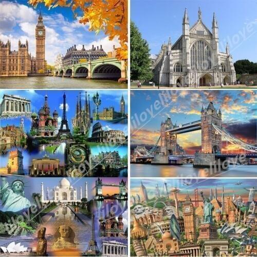 Autumn landscape World famous 5D Diamond Painting Mosaic Cross Stitch Home Decoration Diamond Embroidery Sale Handicraft FG1377