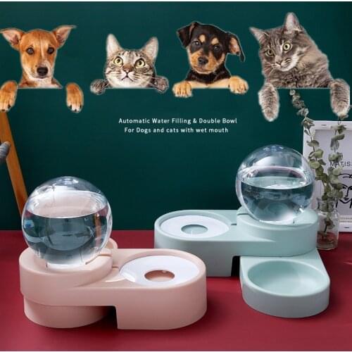 Pet Cat Dog Water Food Feeder Automatic Dispenser 1.8L Durable Detachable Feeder Bowl Puppy Drinking Eating 2 in1Pet Supplies
