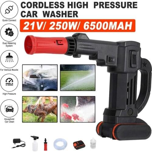 6500mAh 250W Car Water Gun Wireless High Pressure Cleaner Auto Car Washer Spray Car Washing Machine Electric Cleaning Device