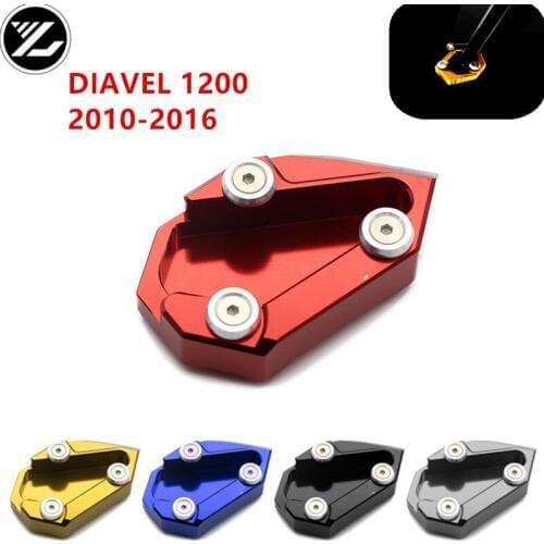 Motorcycle Side Stand Kickstand Enlarge Extension Pad for DUCATI DIAVEL 1200 2010-2016 2011 2012 2013 2014 2015 2016