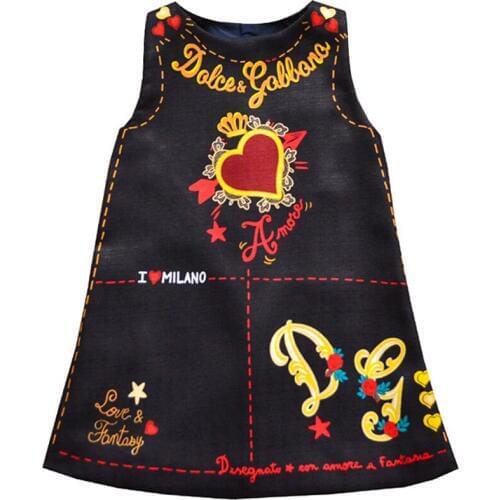 Elegant Girls Dress Spring Summer Fashion Girl Princess Embroidery Flower Vest Dress Toddler Baby Girls Party Clothing 2-9 Years